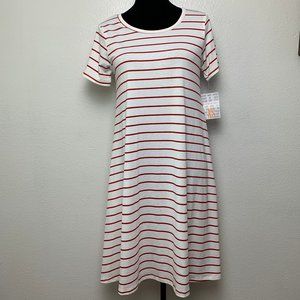 Lularoe Red White Stripes Jessie Swing Dress